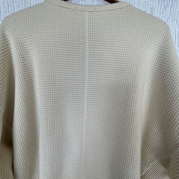 Niko And... Cream Cotton Rib Knit Long Sleeve Drop Shoulder Sweater Size Large - Picture 8 of 10